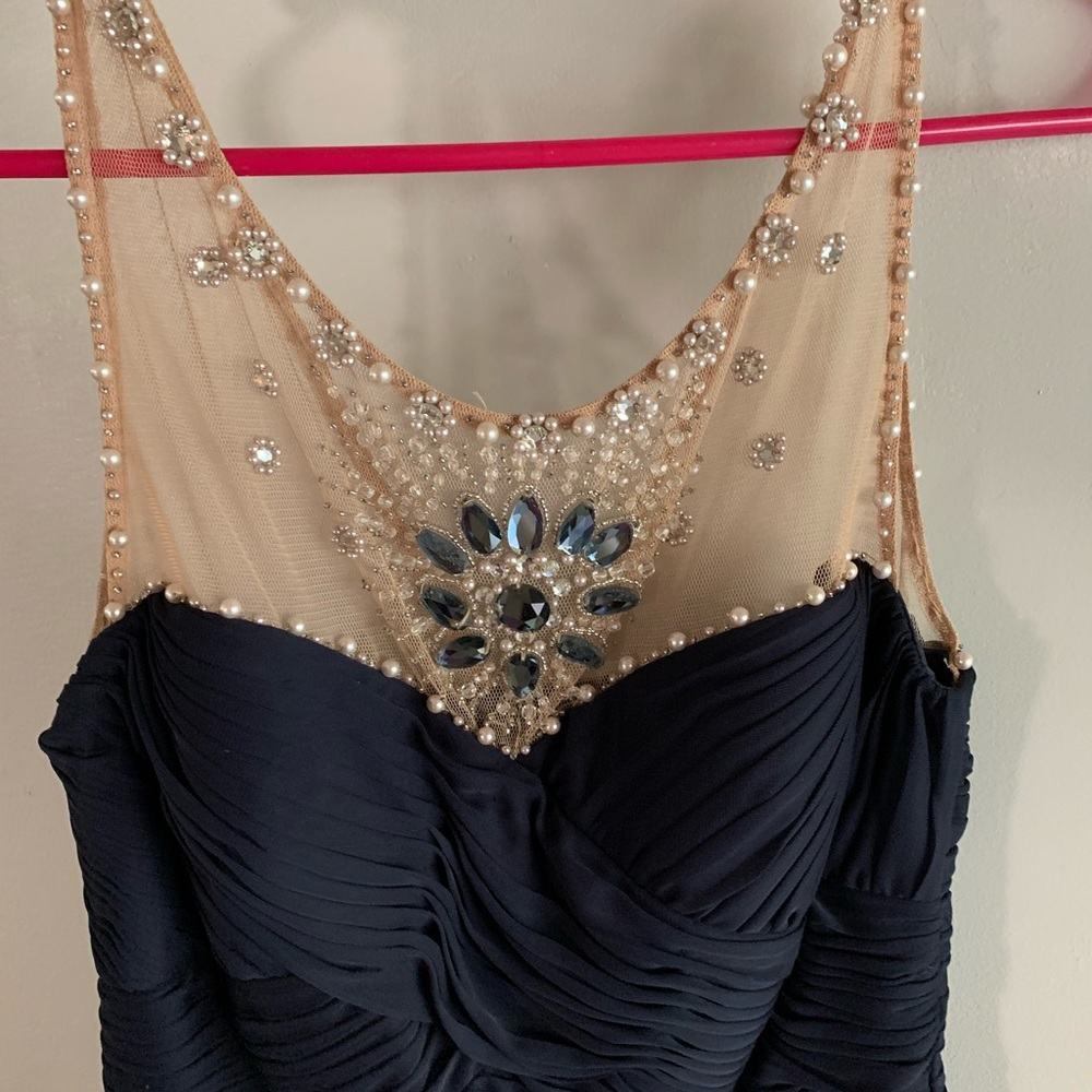 Cache party dress, navy blue, size 8.